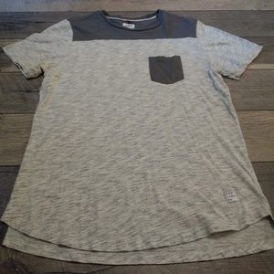 Lost men's grey front pocket T-shirt